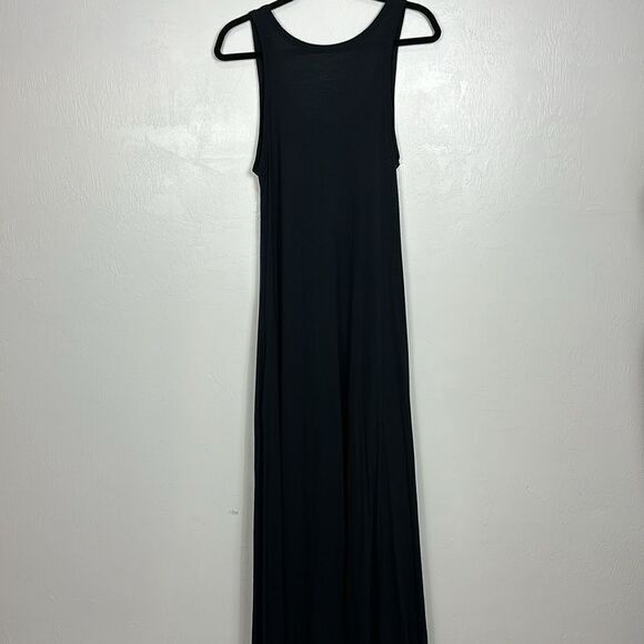 Soft Surroundings Cotton Blend Sleeveless Maxi Dress In Black Size L - Picture 5 of 10